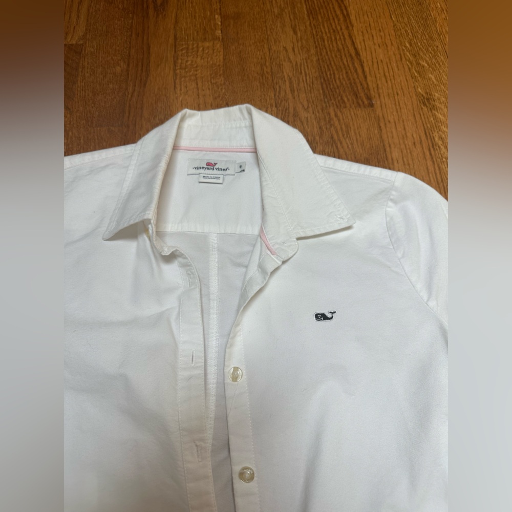 Vineyard Vines White Collared Button-Up Shirt - image 3